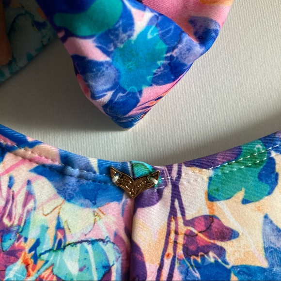 Lisa Blue One Piece Swimsuit Tropical Print - Picture 4 of 8